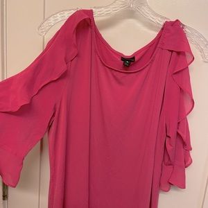 Pink shoulder cut out blouse